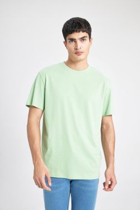 تی شرت سبز مردانه رگولار یقه گرد تکی بیسیک کد 820029755
