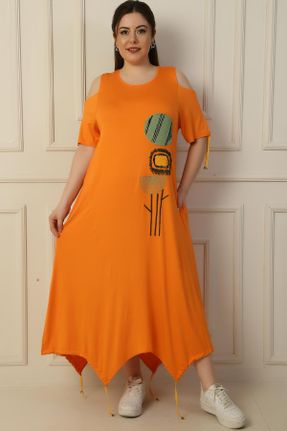 لباس نارنجی زنانه رگولار بافتنی کد 820099614