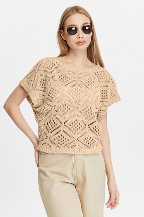 سوئیتر قهوه ای زنانه تریکو Fanori Woman - کد 820030025