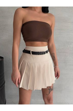 دامن بژ زنانه لیکرا İLKCET MODA - کد 819459818