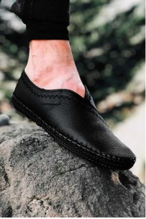 کفش کژوال مشکی مردانه چرم مصنوعی پاشنه کوتاه ( 4 - 1 cm ) پاشنه ساده کد 127801875
