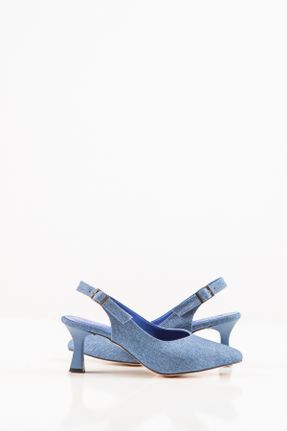 کفش پاشنه بلند کلاسیک آبی زنانه پاشنه نازک چرم مصنوعی پاشنه کوتاه ( 4 - 1 cm ) کد 819490844