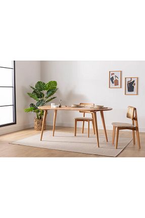 میز ناهار خوری بژ ثابت MsmWood - کد 819530155