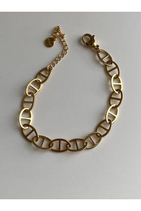 دستبند استیل طلائی زنانه فولاد ( استیل ) کد 674647585