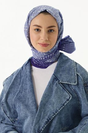 شال سرمه ای زنانه پنبه ای FENZA SCARF - کد 819532921
