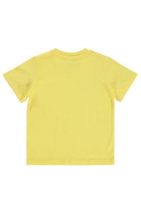 تی شرت زرد بچه گانه یقه گرد رگولار تکی کد 819552721