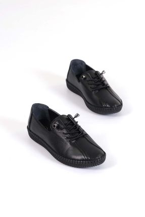 کفش کلاسیک مشکی زنانه چرم طبیعی پاشنه کوتاه ( 4 - 1 cm ) پاشنه ساده کد 819593657