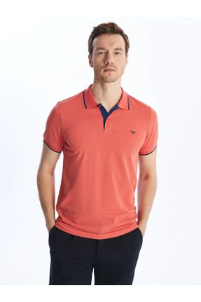 تی شرت نارنجی مردانه رگولار یقه پولو پنبه - پلی استر تکی کد 819586289