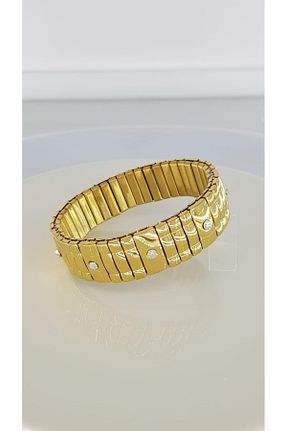 دستبند استیل (فولاد) طلائی زنانه استیل (فولاد) SONES - کد 807945881