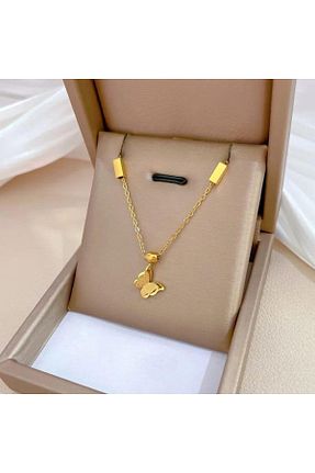 گردنبند استیل ( فولاد ) طلائی زنانه استیل (فولاد) SONES - کد 770871433