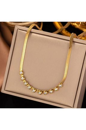 گردنبند استیل ( فولاد ) طلائی زنانه استیل (فولاد) SONES - کد 770871752