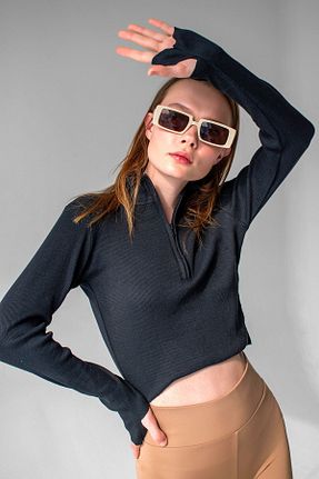 بلوز مشکی زنانه ساده Pafi Moda - کد 819641766
