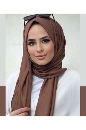 شال قهوه ای زنانه پنبه ای FRESCO SCARFS - کد 819479969