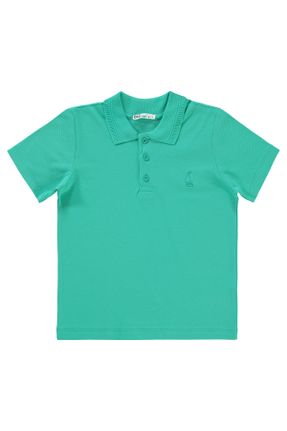 تی شرت سبز بچه گانه رگولار یقه پولو تکی کد 820194699