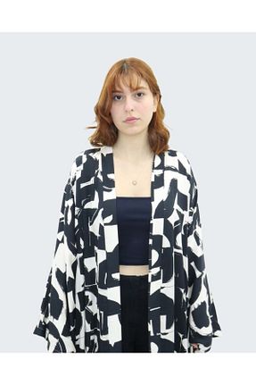 کیمونو و کافتان مشکی زنانه ویسکون snmbutik - کد 819872003
