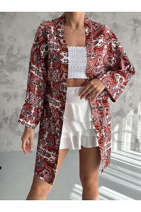 کیمونو و کافتان نارنجی زنانه ویسکون Siyah Kadınlar - کد 820048670