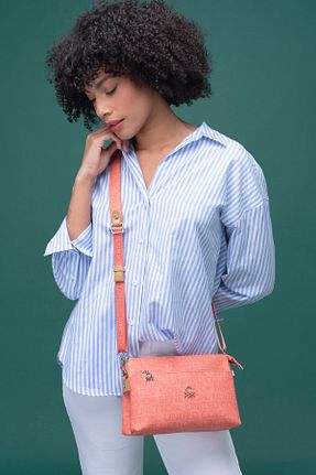کیف دوشی قرمز زنانه چرم مصنوعی United Colors of Benetton - کد 820169557
