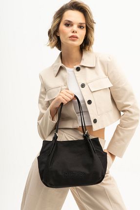 کیف دوشی مشکی زنانه پارچه ای United Colors of Benetton - کد 820088892