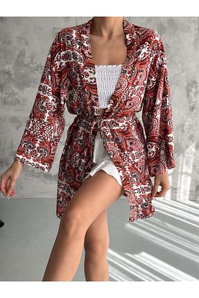 کیمونو و کافتان نارنجی زنانه ویسکون Siyah Kadınlar - کد 820048670