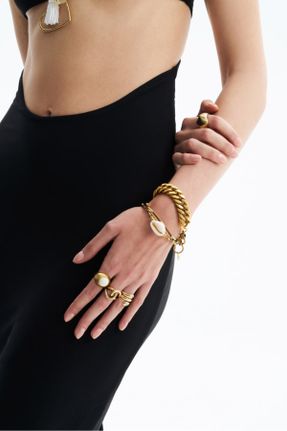 دستبند جواهر طلائی زنانه روکش طلا کد 248336460