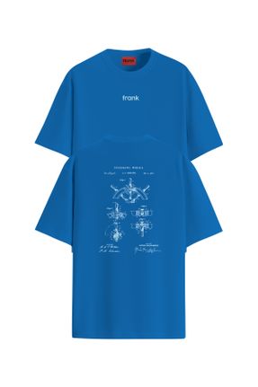 تی شرت آبی مردانه رگولار یقه گرد تکی کد 820154548