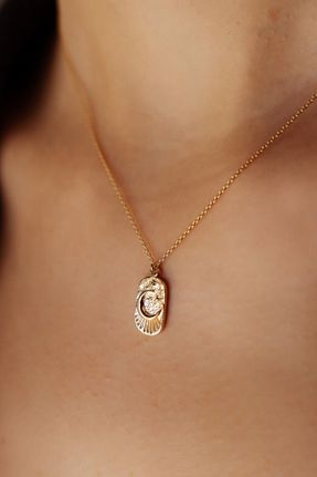 گردنبند طلا سبز زنانه 14 عیار Başbuğ Mücevher - کد 820276897