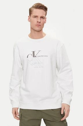 سوئیشرت سفید مردانه ساده Calvin Klein - کد 820444727