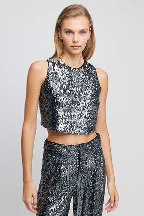 بلوز طوسی زنانه ساده BROOKS BROTHERS - کد 820280440