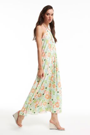 لباس سبز زنانه بافتنی پلی استر طرح گلدار ریلکس بیسیک کد 316701885