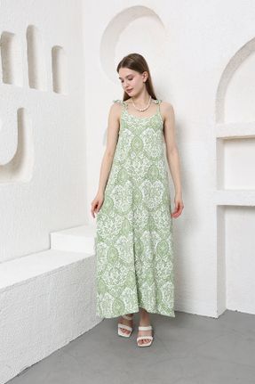 لباس سبز زنانه بافتنی پلی استر رگولار آستین-کوتاه بیسیک کد 820498059