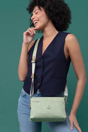 کیف دوشی سبز زنانه چرم مصنوعی United Colors of Benetton - کد 820089773