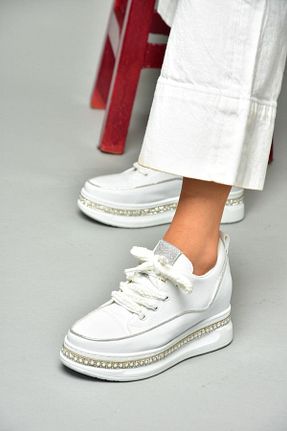 کفش اسنیکر سفید زنانه بند دار Fox Shoes - کد 820108219