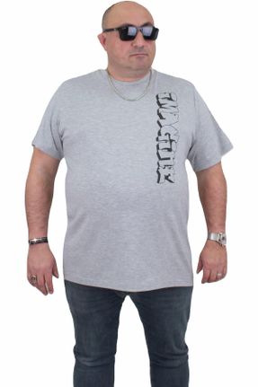 تی شرت طوسی مردانه سایز بزرگ کد 820130342