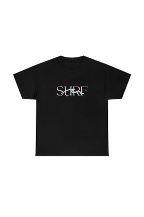 تی شرت مشکی زنانه اورسایز پنبه - پلی استر یقه گرد تکی طراحی کد 820207265