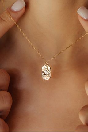 گردنبند طلا سبز زنانه 14 عیار Başbuğ Mücevher - کد 820276897