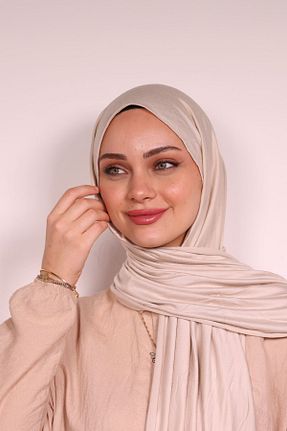 شال بژ زنانه ابریشم meysen - کد 820272826