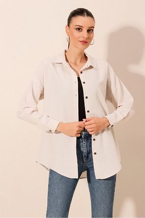 پیراهن بژ زنانه اورسایز Bigdart - کد 781534732