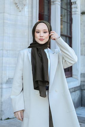شال خاکی زنانه Hint İpek - کد 819061553