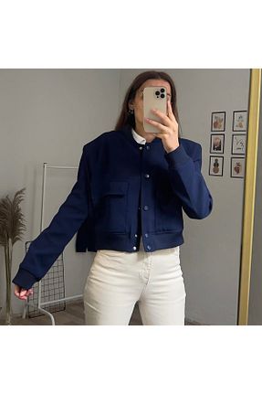 کت سرمه ای زنانه Bomber Hotfashion - کد 785862031