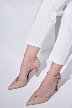 کفش پاشنه بلند کلاسیک بژ زنانه چرم مصنوعی پاشنه نازک پاشنه متوسط ( 5 - 9 cm ) کد 683171380
