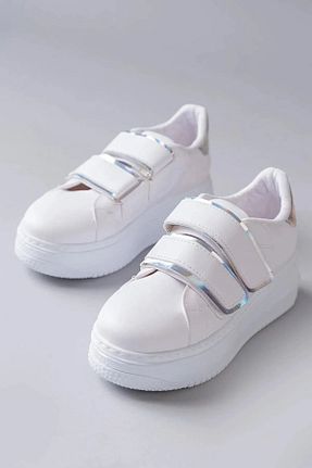 کفش اسنیکر سفید زنانه بدون بند Karanshoes - کد 820389181