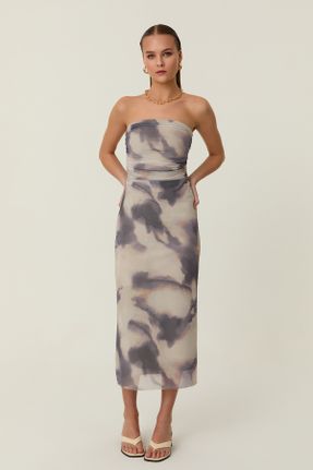 لباس بژ زنانه بافتنی پلی استر ریلکس بیسیک کد 814353502