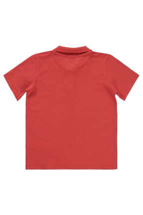 تی شرت قرمز بچه گانه رگولار یقه پولو تکی کد 820083428