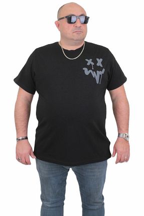 تیشرت سایز بزرگ مشکی مردانه T-Shirt MocGrande - کد 820166303