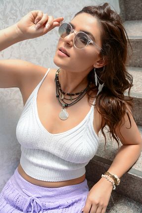 بلوز سفید زنانه ساده AVORWE - کد 820203217