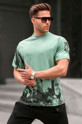 تی شرت سبز مردانه رگولار یقه گرد پلی استر تکی بیسیک کد 646817121