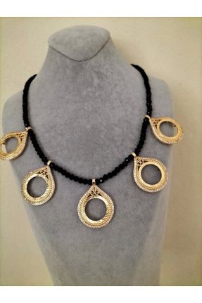 گردنبند جواهر مشکی زنانه پوشش لاکی کد 337150133