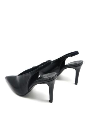 کفش مجلسی مشکی زنانه پاشنه نازک چرم مصنوعی پاشنه متوسط ( 5 - 9 cm ) کد 817491667