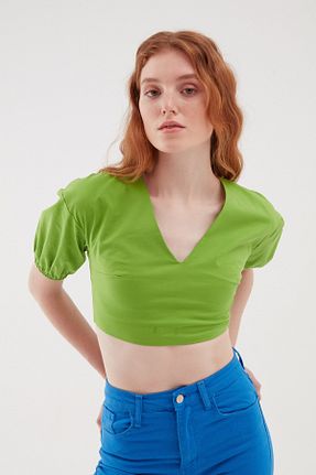 بلوز سبز زنانه ساده Quzu - کد 227349105