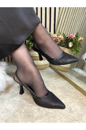 کفش پاشنه بلند کلاسیک مشکی زنانه چرم مصنوعی پاشنه نازک پاشنه متوسط ( 5 - 9 cm ) کد 805982265